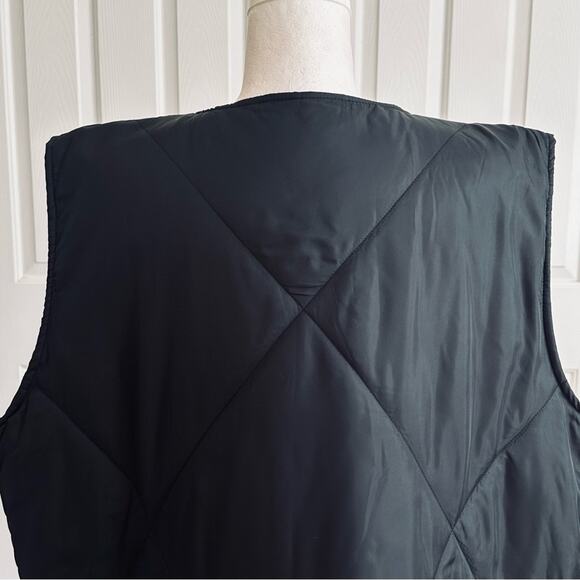 Socialite Vest Coat Black Quilted Front Zip Lightweight Boxy Puffer Plus 2X NEW - Picture 7 of 13